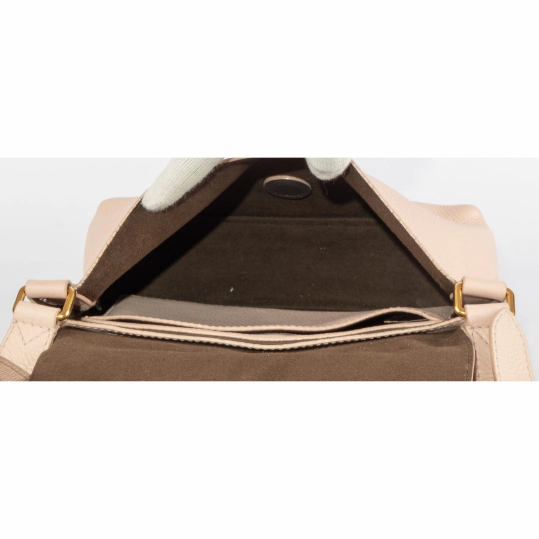 Burberry Light Pink Leather Small Burleigh Shoulder Bag