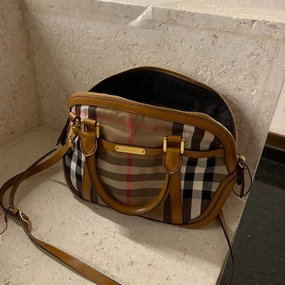 Burberry Orchard Crossbody Bag Check Beige