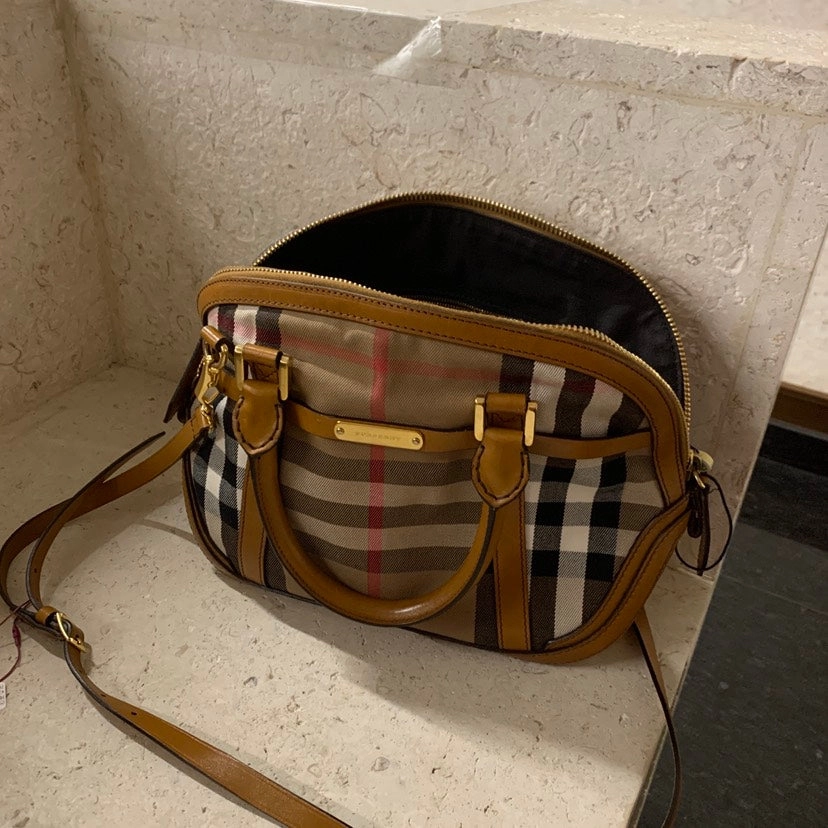 Burberry Orchard Crossbody Bag Check Beige