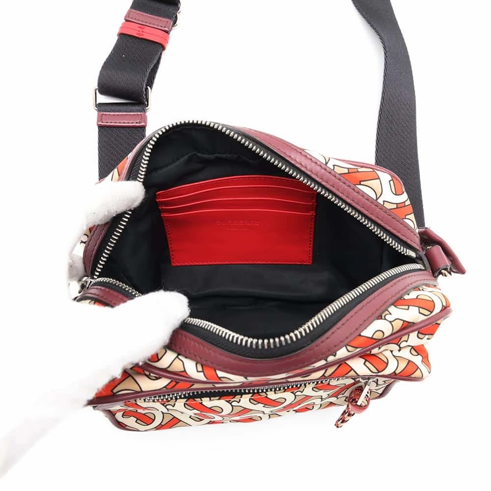BURBERRY TBMonogram Shoulder Bag Red/Brown Nylon
