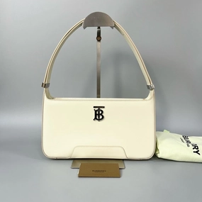 Burberry White Leather Shoulder Bag
