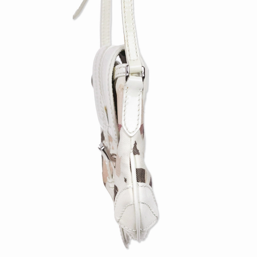 Burberry White Patent Heart Supernova Check Aspley Crossbody Bag