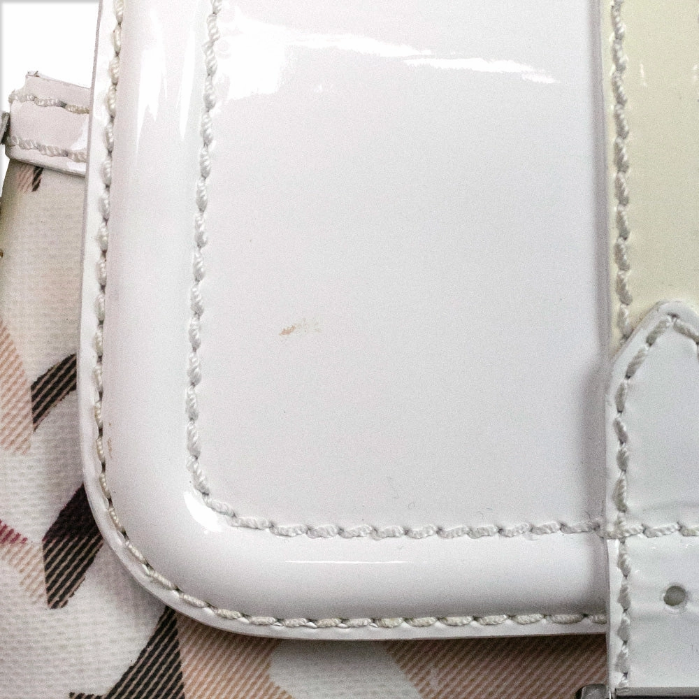 Burberry White Patent Heart Supernova Check Aspley Crossbody Bag