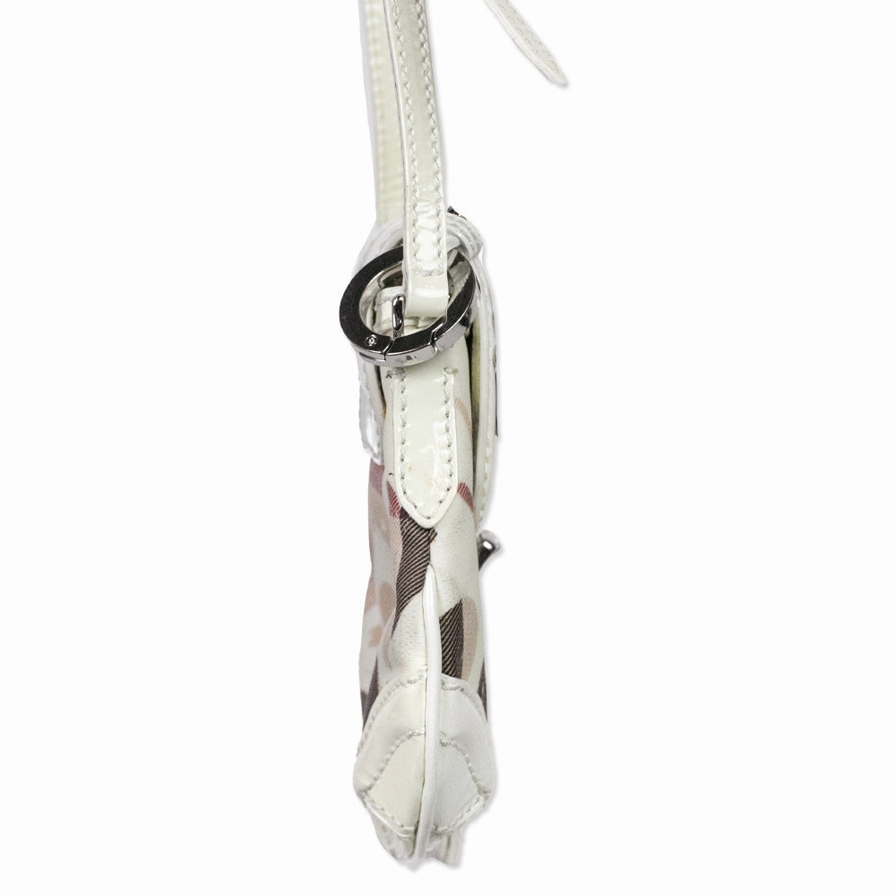 Burberry White Patent Heart Supernova Check Aspley Crossbody Bag