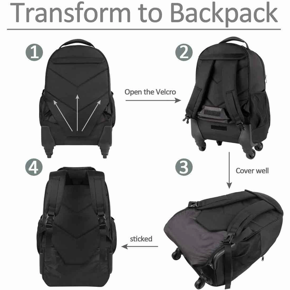 Business Luggage Rolling Backpack