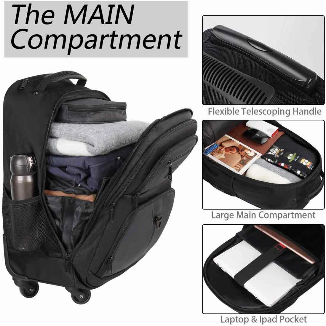 Business Luggage Rolling Backpack