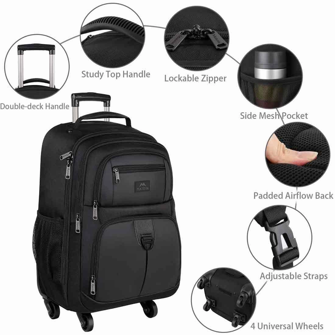 Business Luggage Rolling Backpack