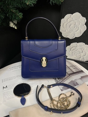 Bvlgari Electric Blue Snake Head Crossbody Bag