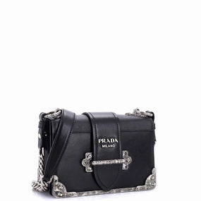 Cahier Chain Crossbody Bag City Calf and Saffiano Small