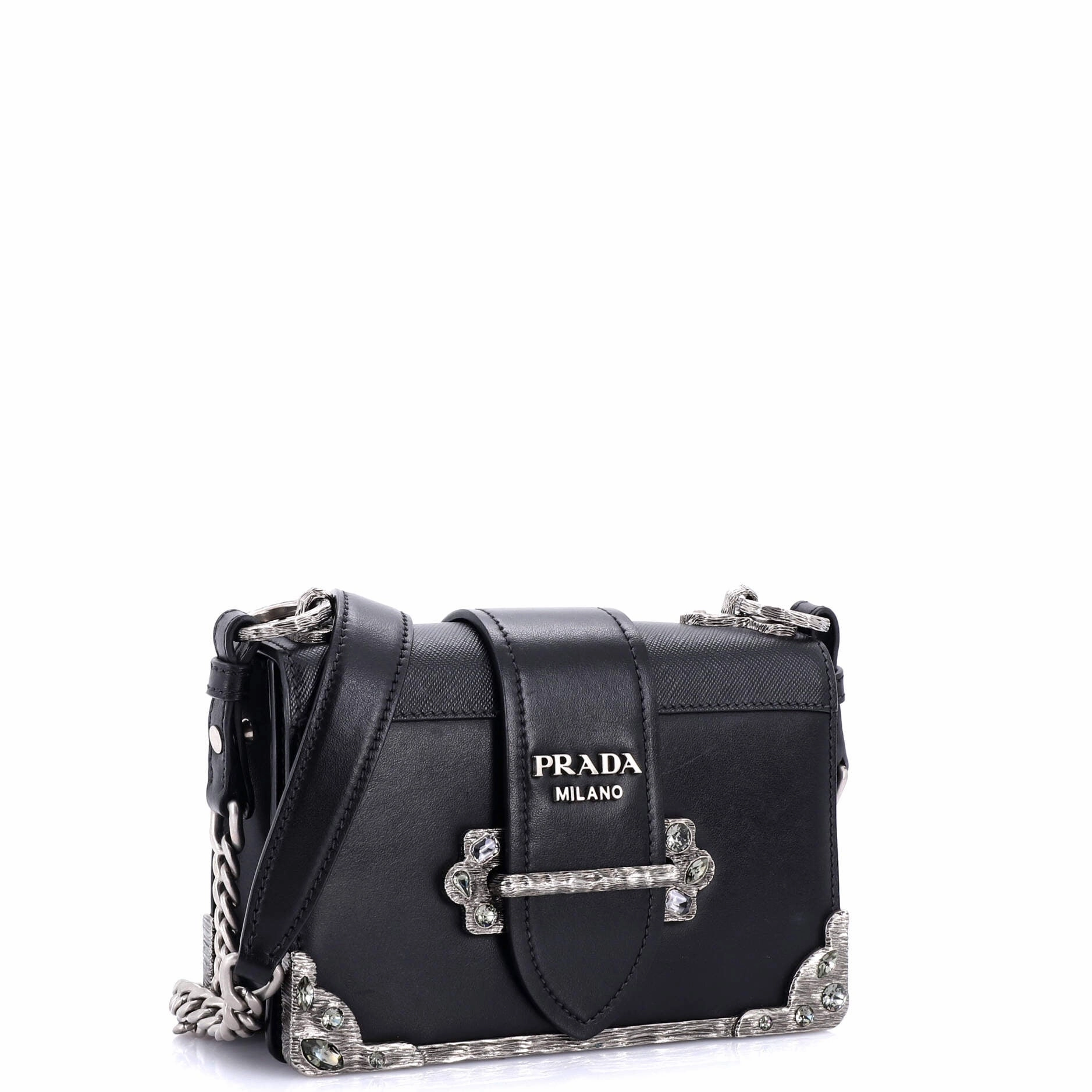 Cahier Chain Crossbody Bag City Calf and Saffiano Small