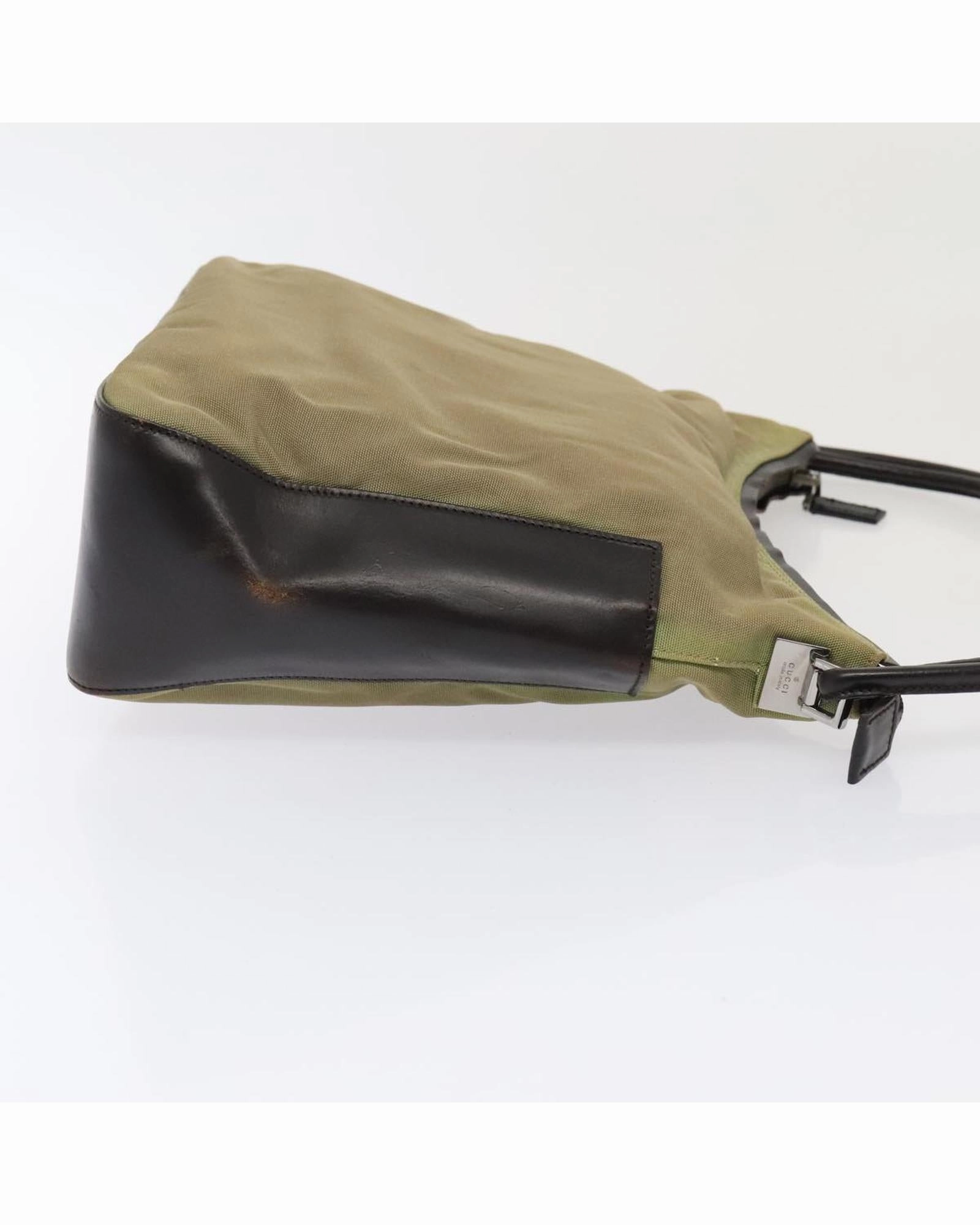Canvas Leather Trim Shoulder Bag