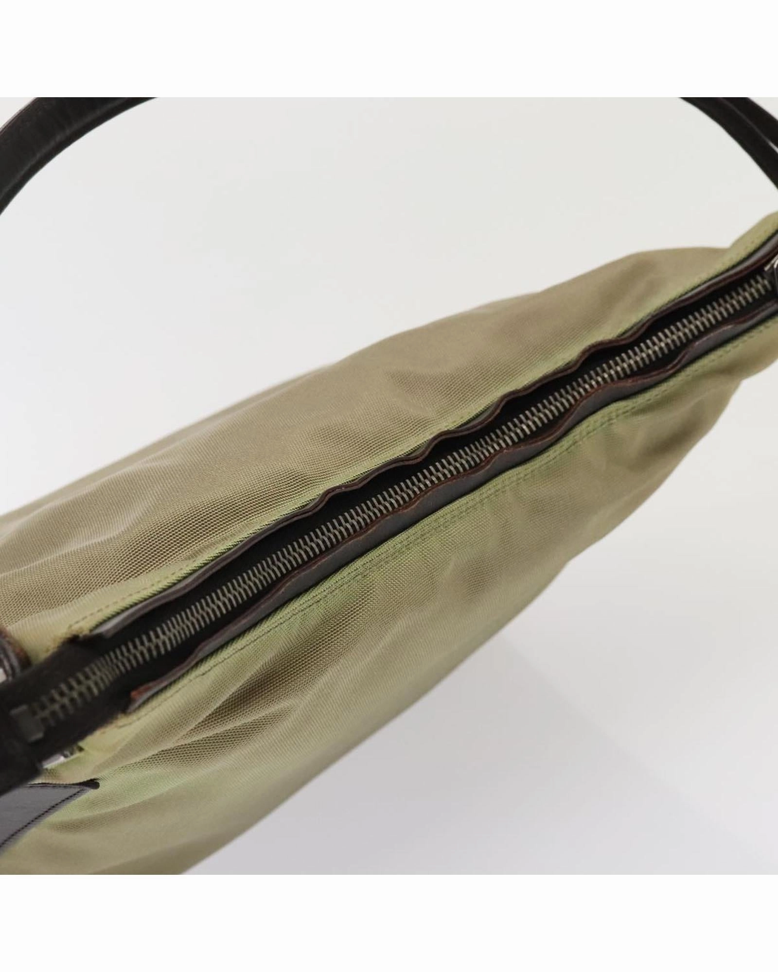 Canvas Leather Trim Shoulder Bag