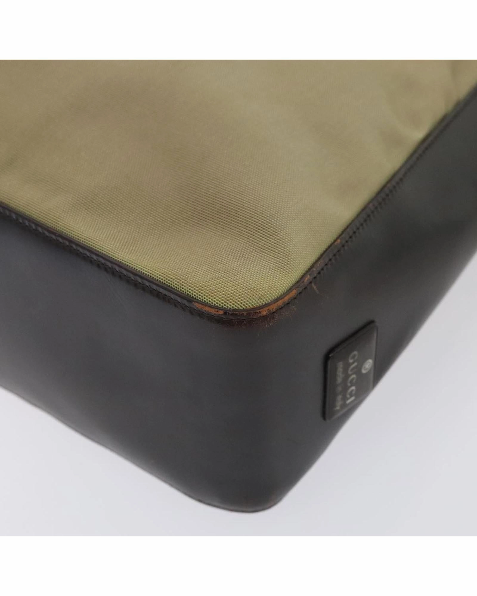 Canvas Leather Trim Shoulder Bag