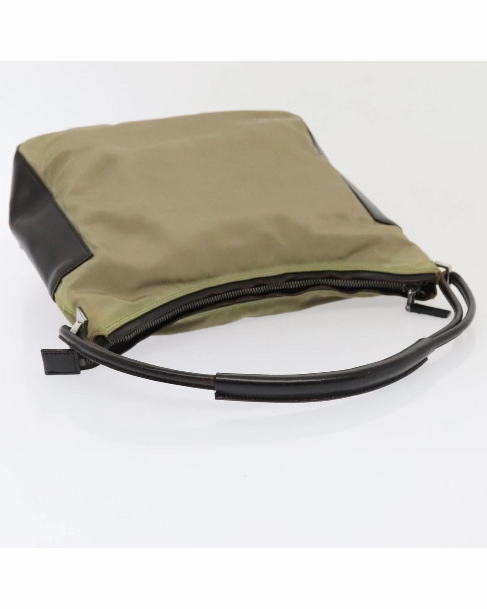 Canvas Leather Trim Shoulder Bag