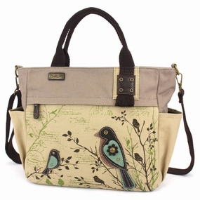 Canvas Print Pocket Tote - Bird