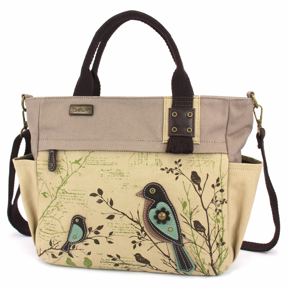 Canvas Print Pocket Tote - Bird