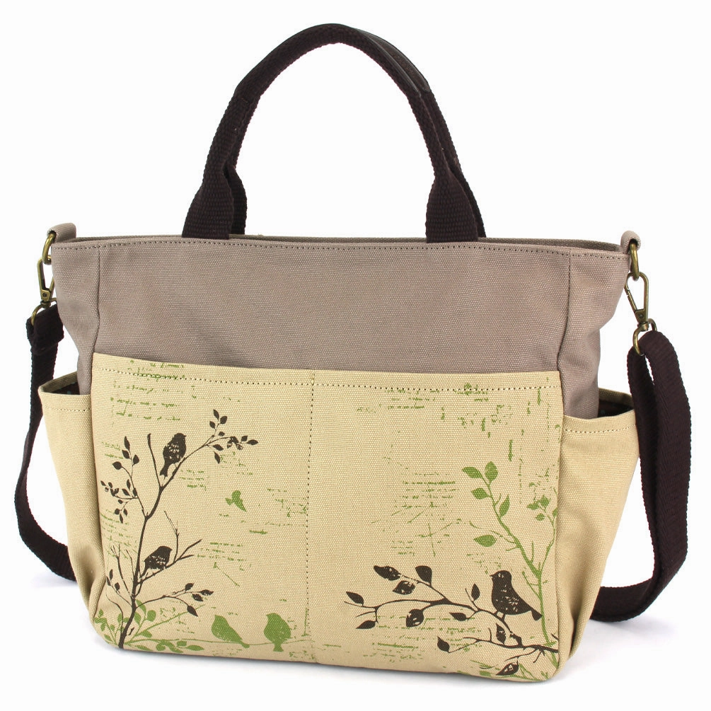 Canvas Print Pocket Tote - Bird