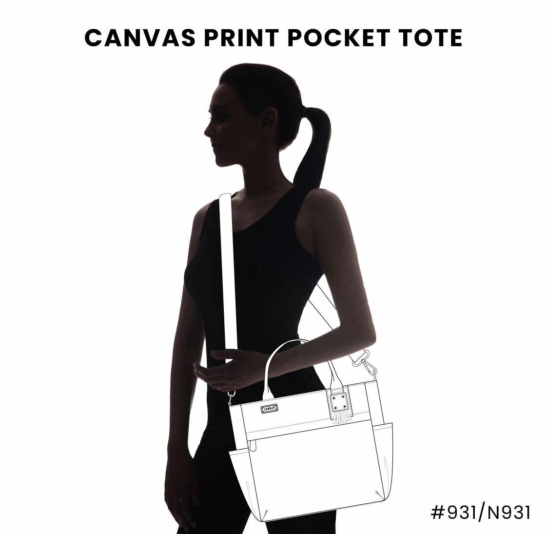 Canvas Print Pocket Tote - Turtles
