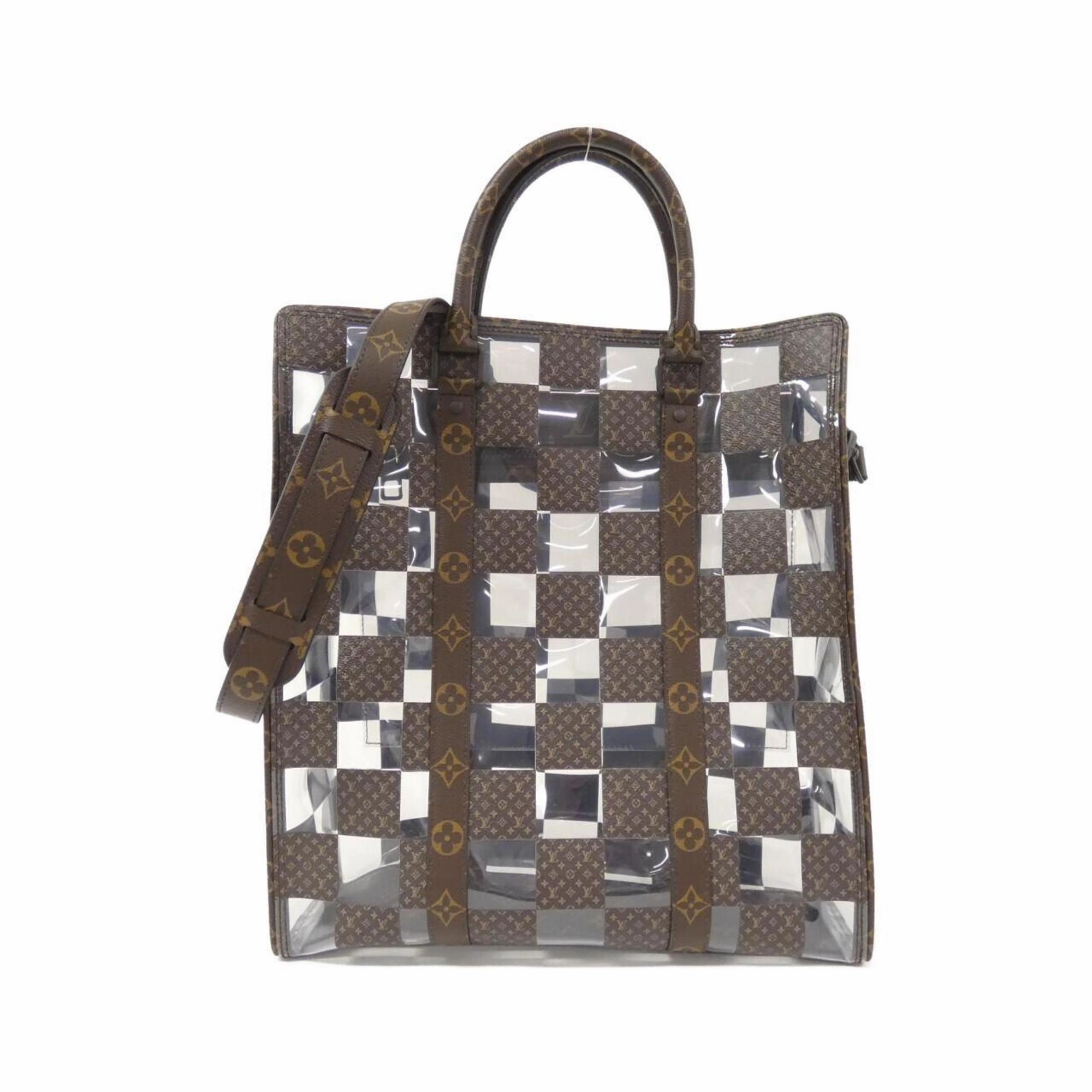 Canvas Sac Plat Tote Bag with Dust Bag and Shoulder Strap
