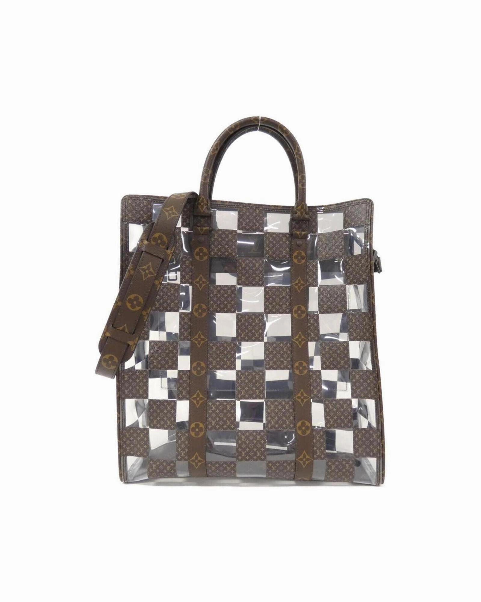 Canvas Sac Plat Tote Bag with Dust Bag and Shoulder Strap