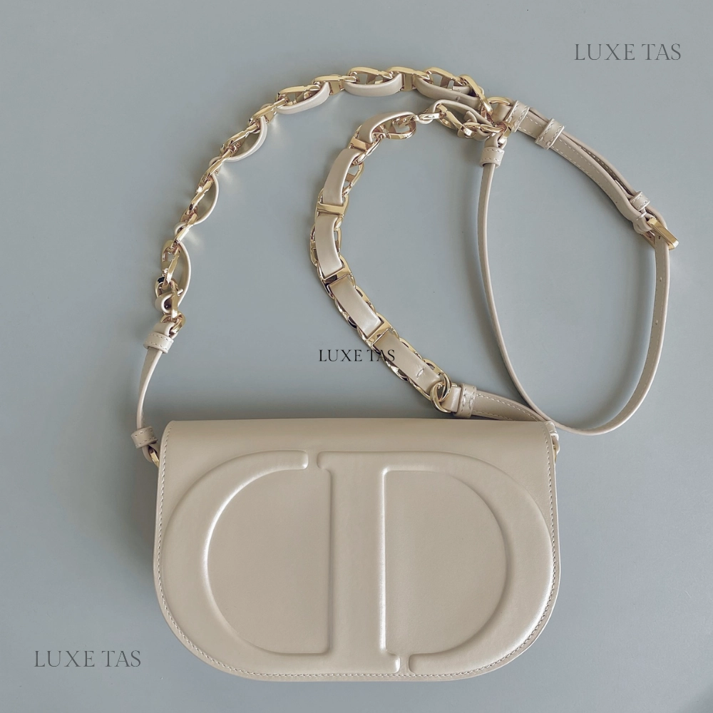 Caramel Beige CD Signature Bag With Strap Leather Crossbody Bag for Women