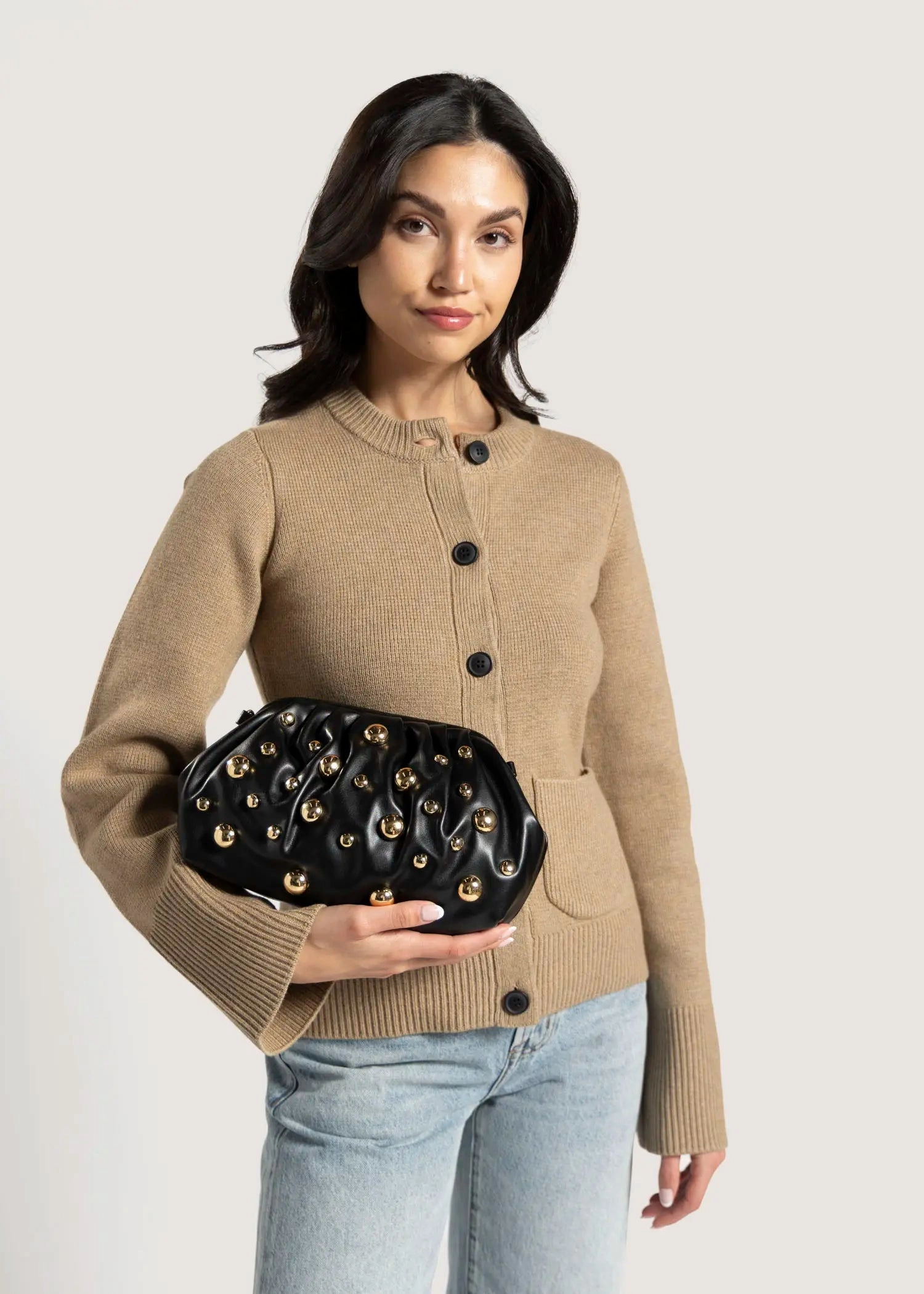 Carey Studded Clutch