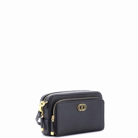 Caro Double Pouch Crossbody Bag Leather