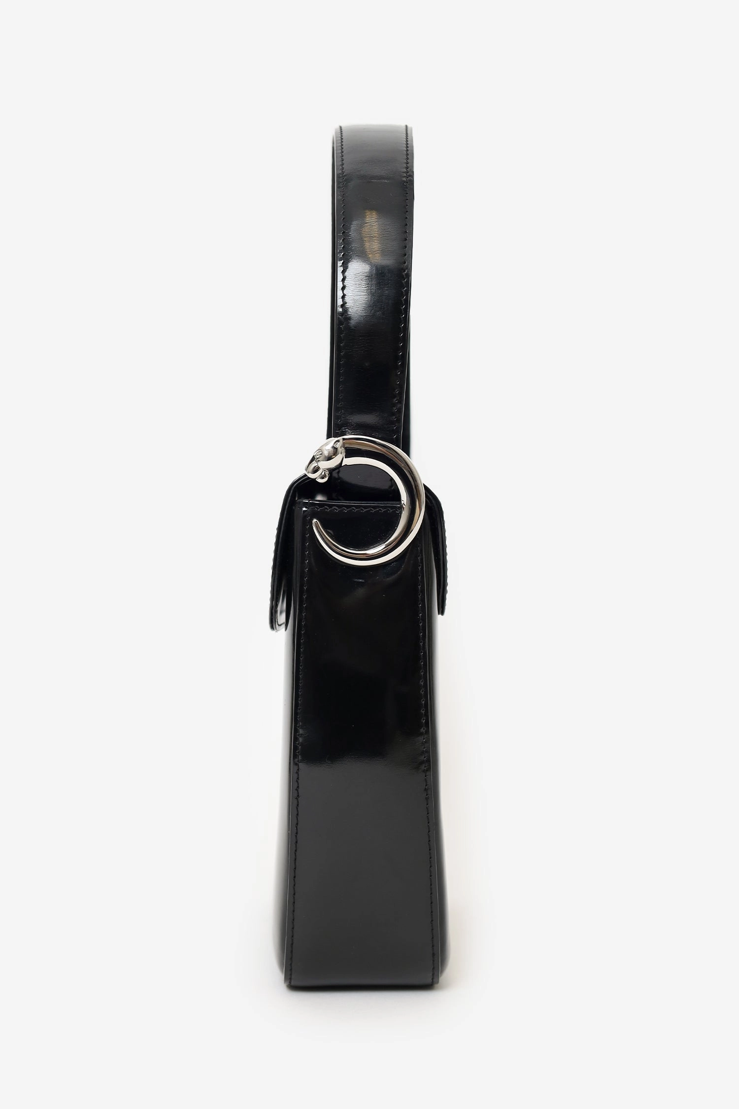 Cartier Black Patent Leather Panthre Shoulder Bag (As Is)