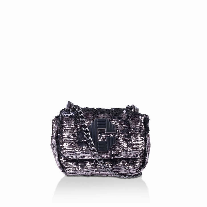 Carvela C Signature Mini Crossbody bag-Gunmetal