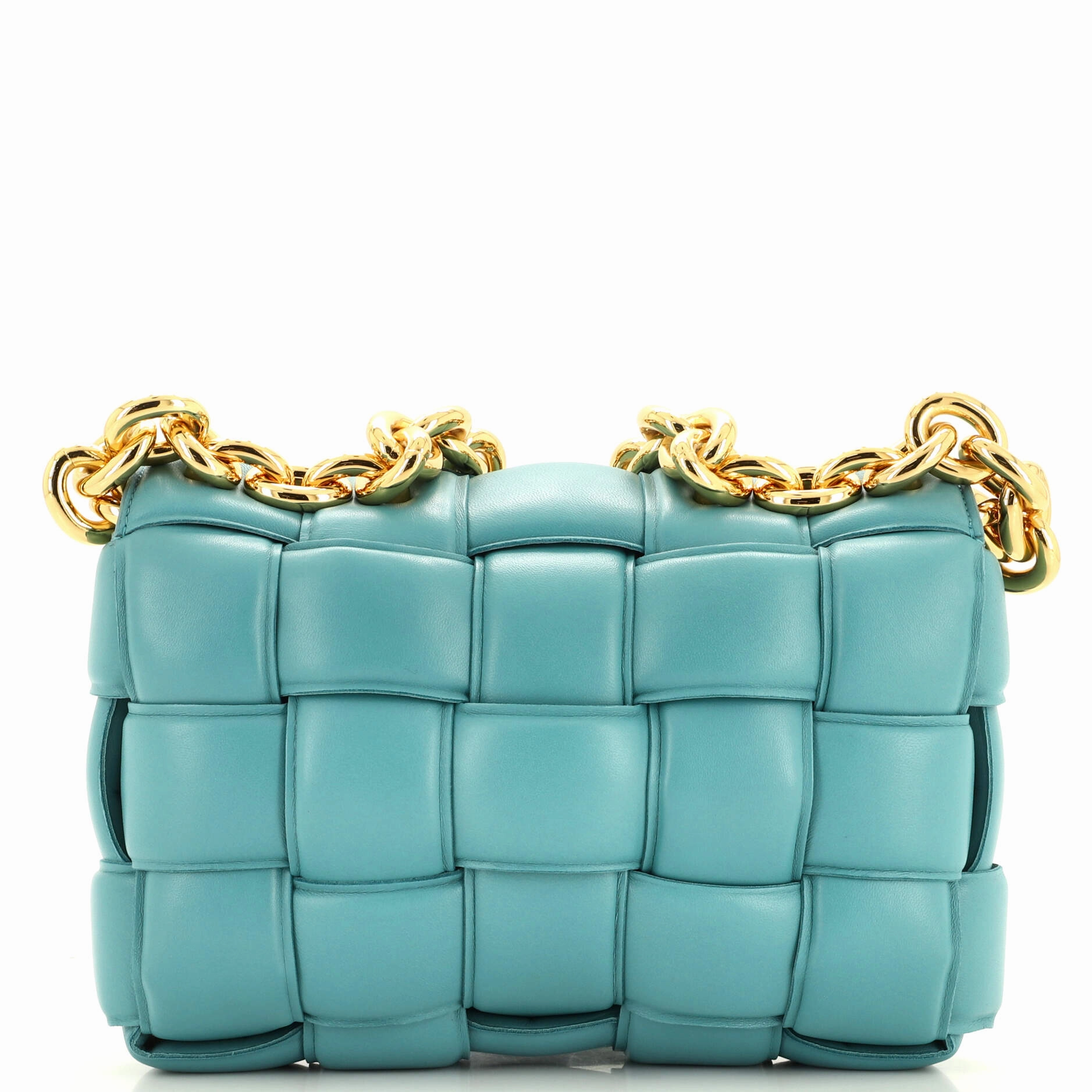 Cassette Chain Crossbody Bag Padded Maxi Intrecciato Leather