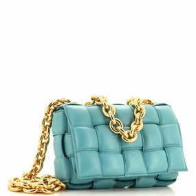 Cassette Chain Crossbody Bag Padded Maxi Intrecciato Leather