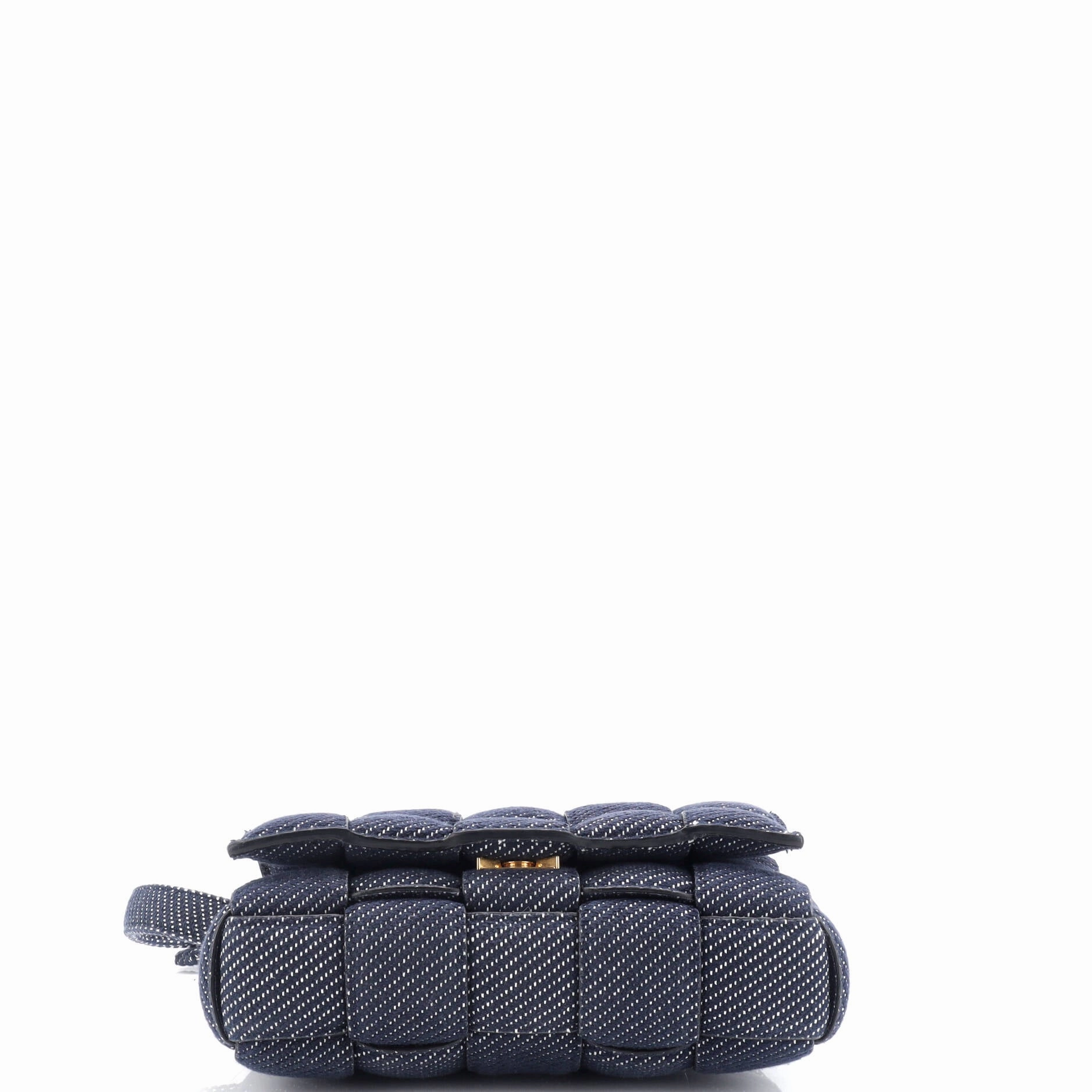 Cassette Crossbody Bag Padded Maxi Intrecciato Denim