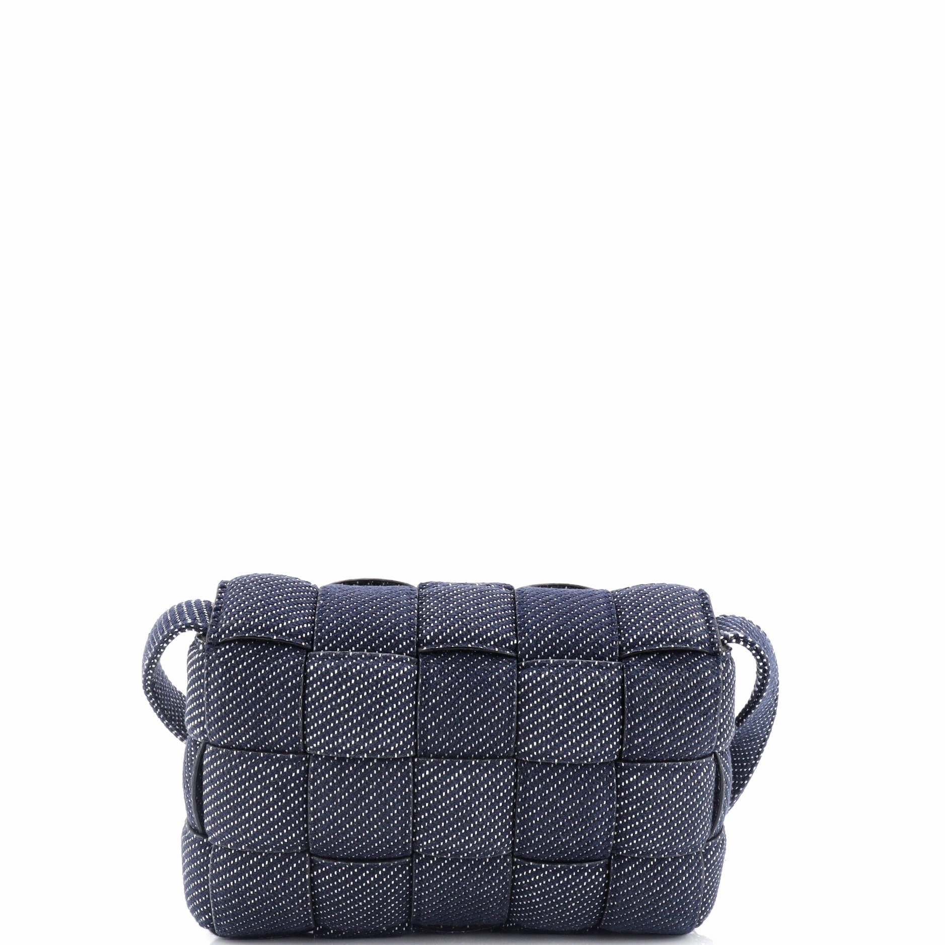 Cassette Crossbody Bag Padded Maxi Intrecciato Denim