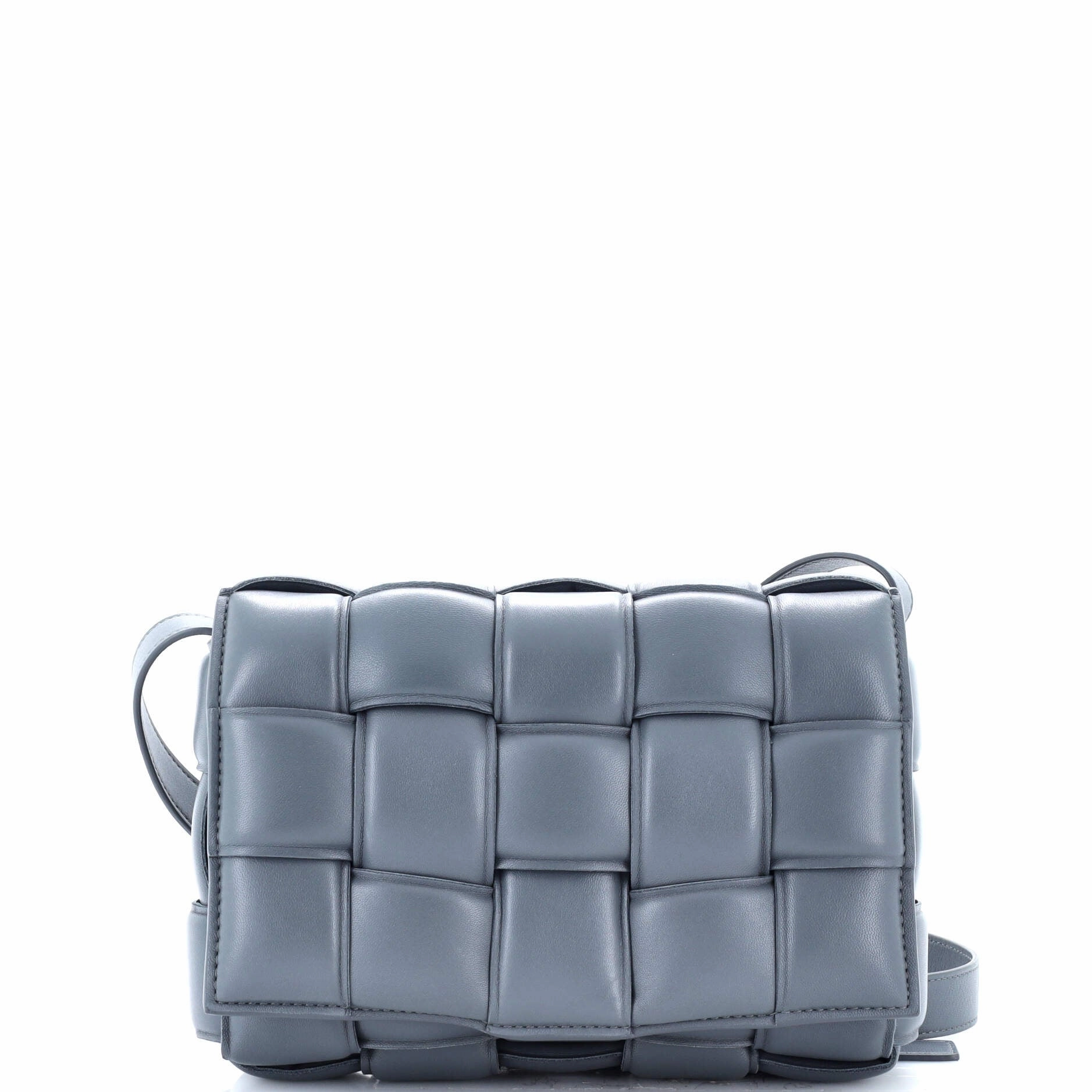Cassette Crossbody Bag Padded Maxi Intrecciato Leather Small