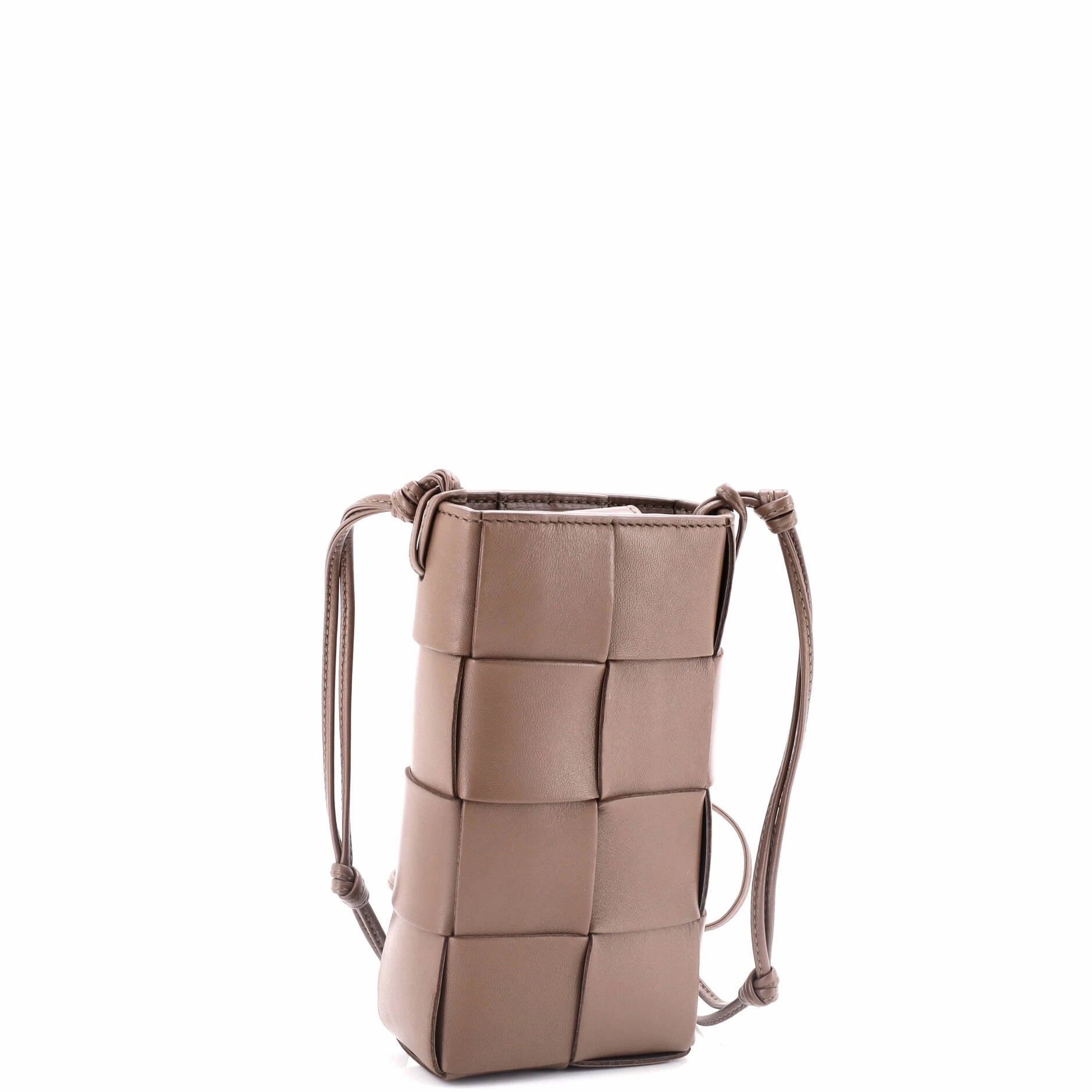Cassette Phone Holder Crossbody Bag Maxi Intrecciato Leather