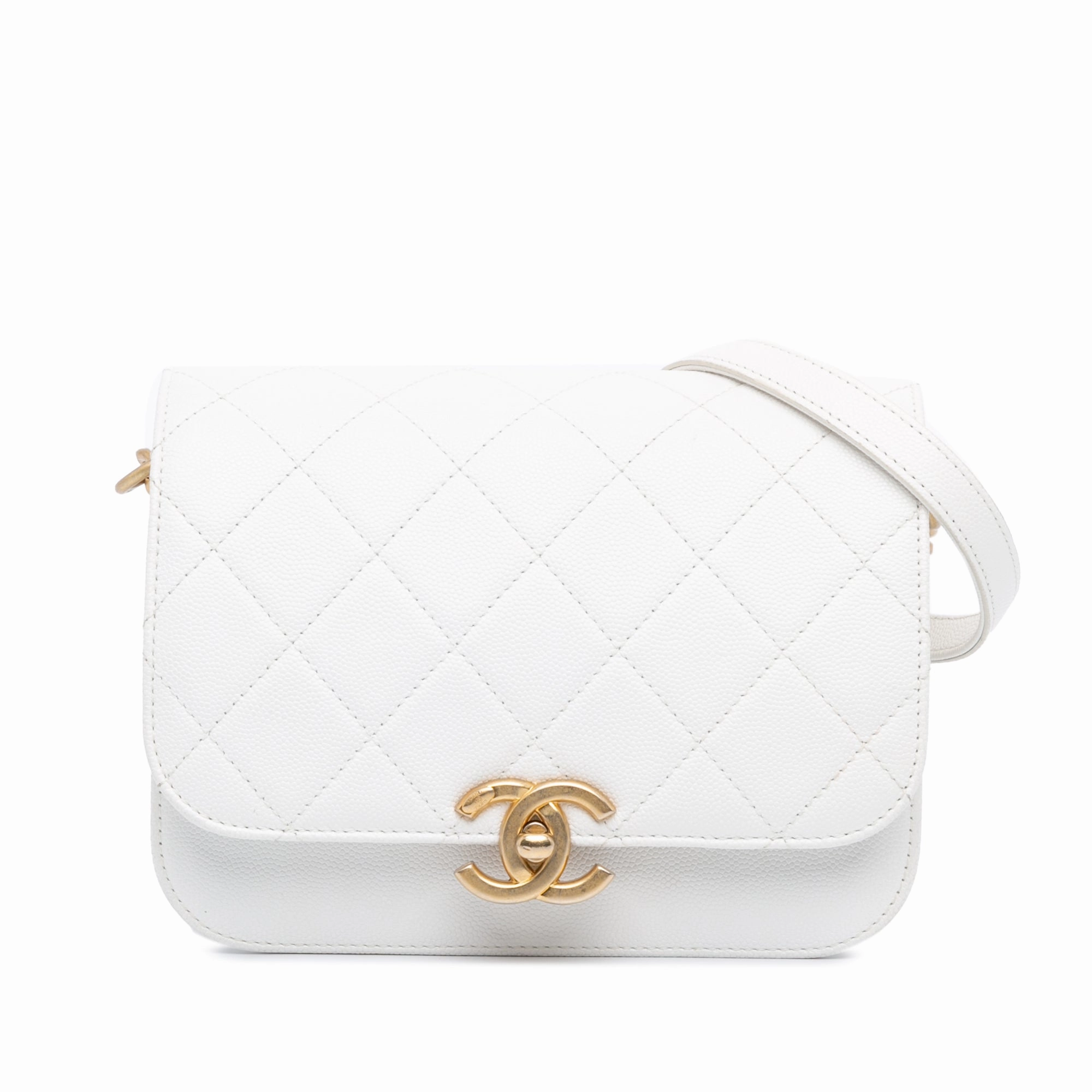 CC Quilted Caviar Flap Crossbody