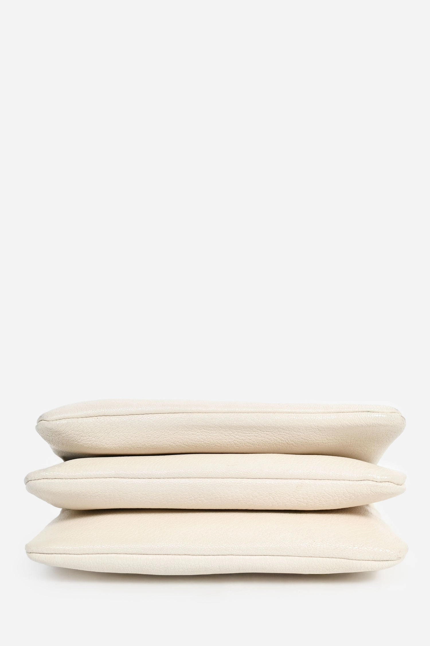 Celine 2015 Cream Grained Leather Small Trio Crossbody Bag