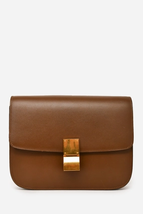 Celine 2016 Brown Leather Medium Box Crossbody