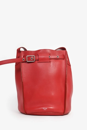 Celine 2017 Red Leather Bucket Bag (As Is)