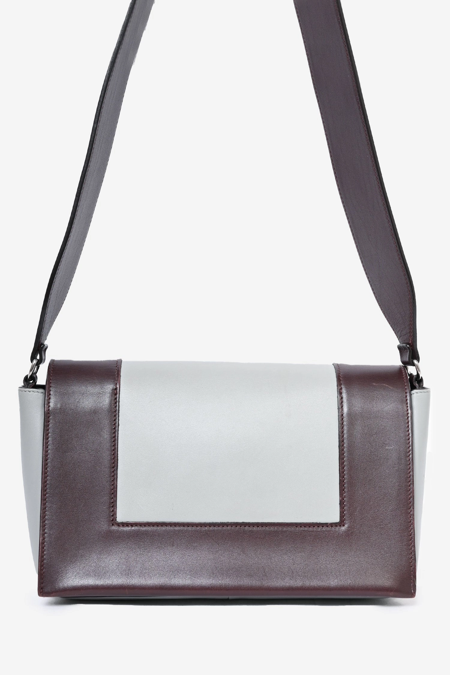 Celine 2018 Blue/Burgundy Leather 'Frame' Crossbody Bag