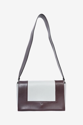 Celine 2018 Blue/Burgundy Leather 'Frame' Crossbody Bag