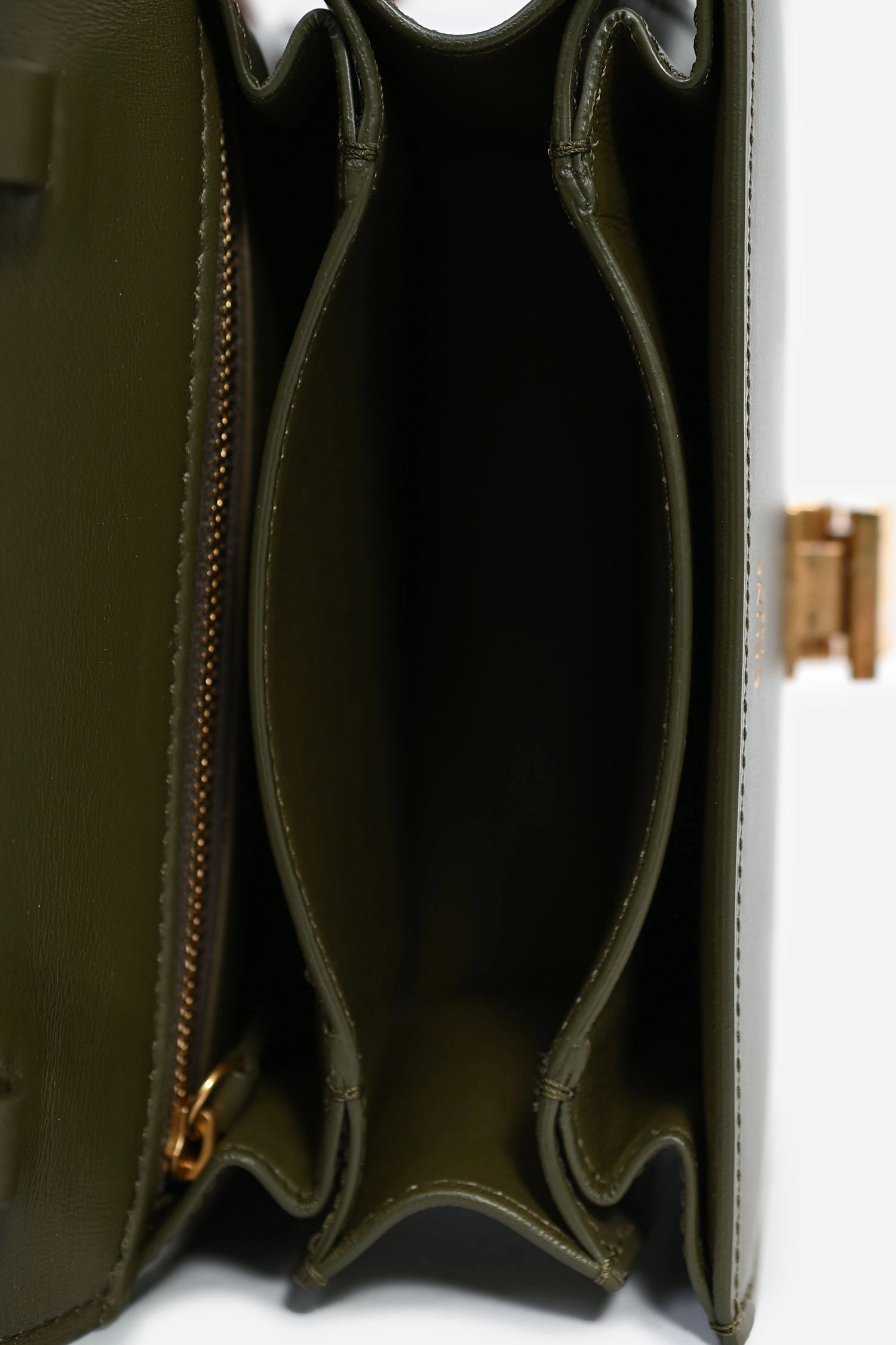 Celine 2019 Green Leather Nano Classic Box Bag with Strap