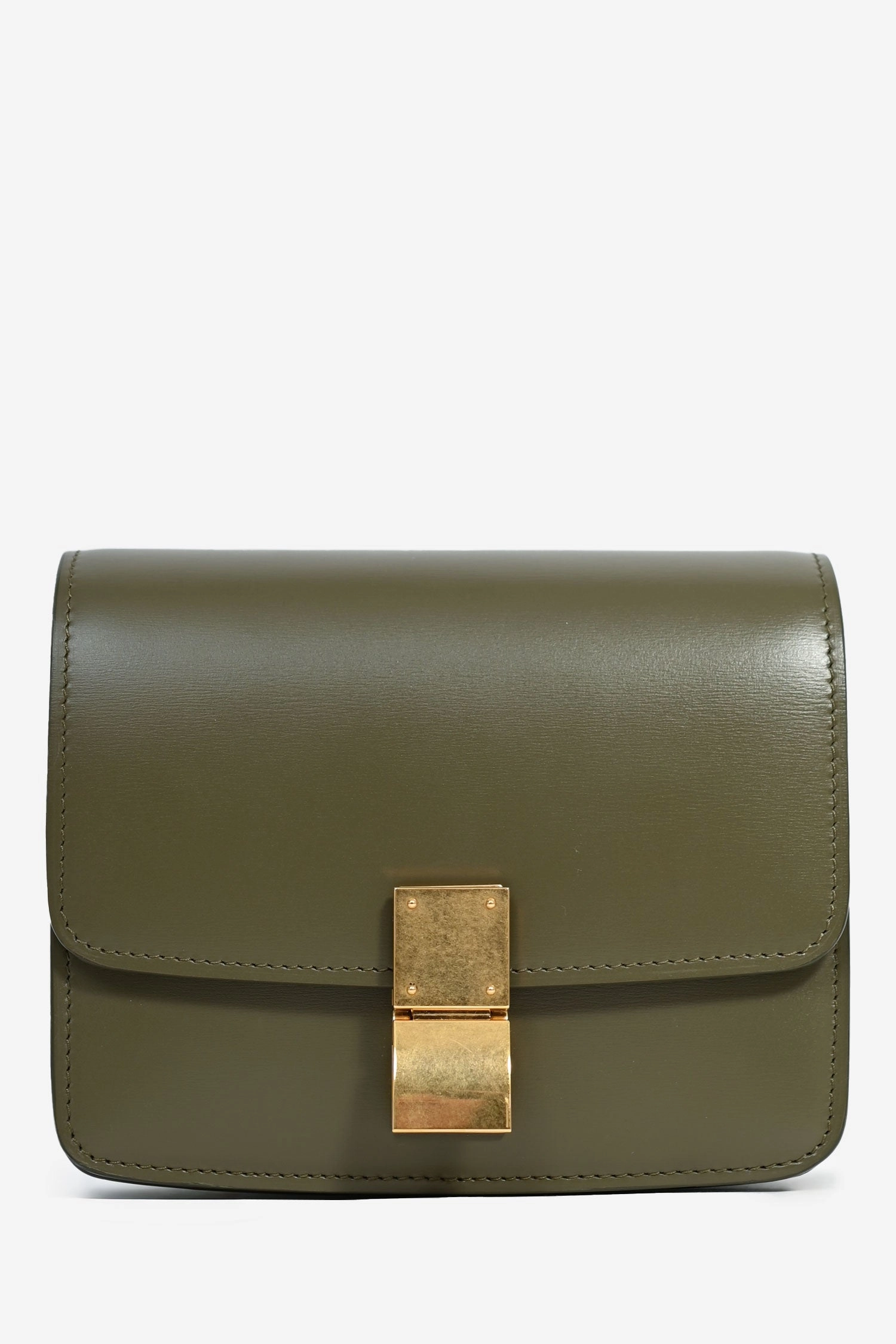 Celine 2019 Green Leather Nano Classic Box Bag with Strap