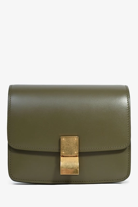 Celine 2019 Green Leather Nano Classic Box Bag with Strap
