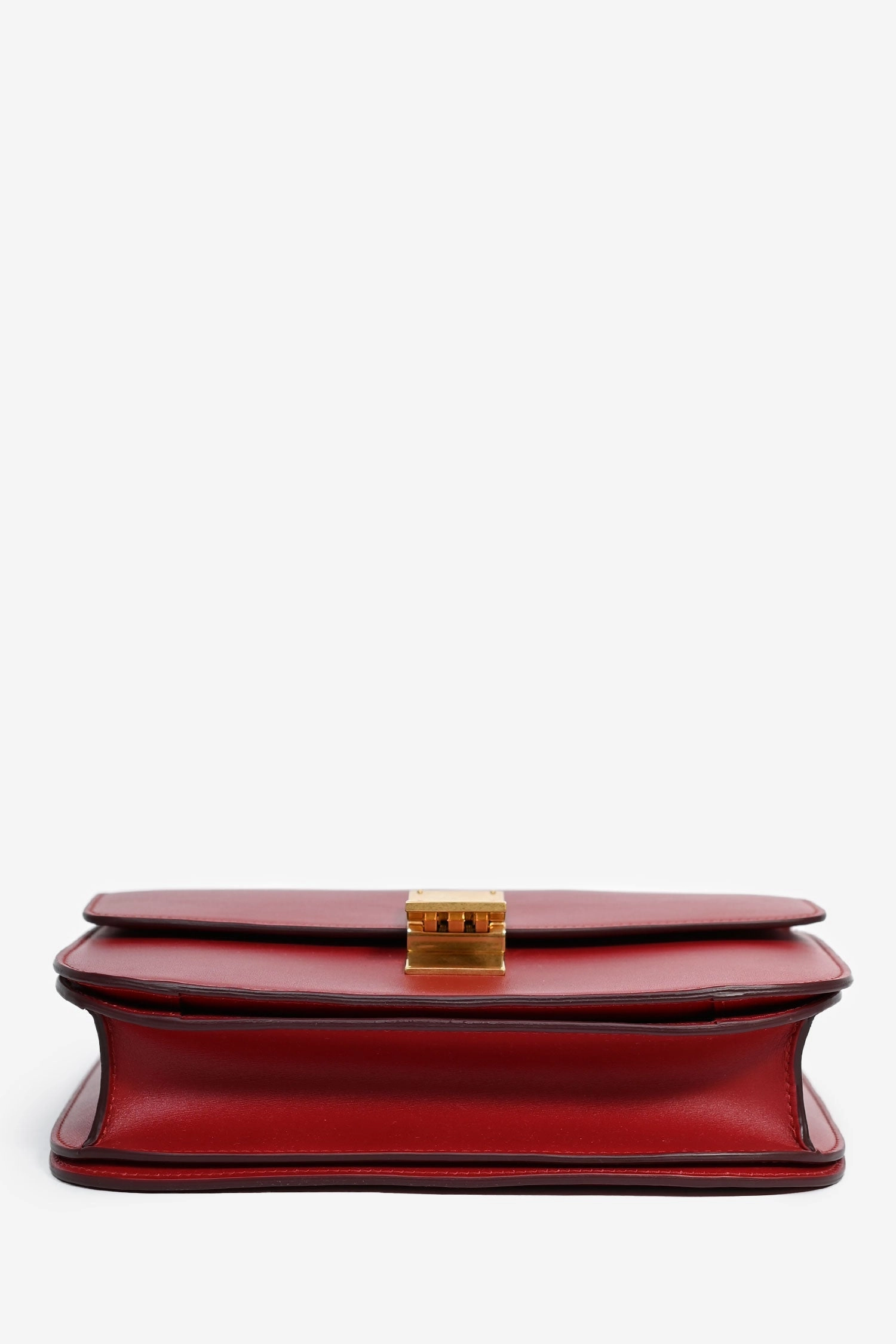 Celine 2019 Red Smooth Leather Medium Box Bag