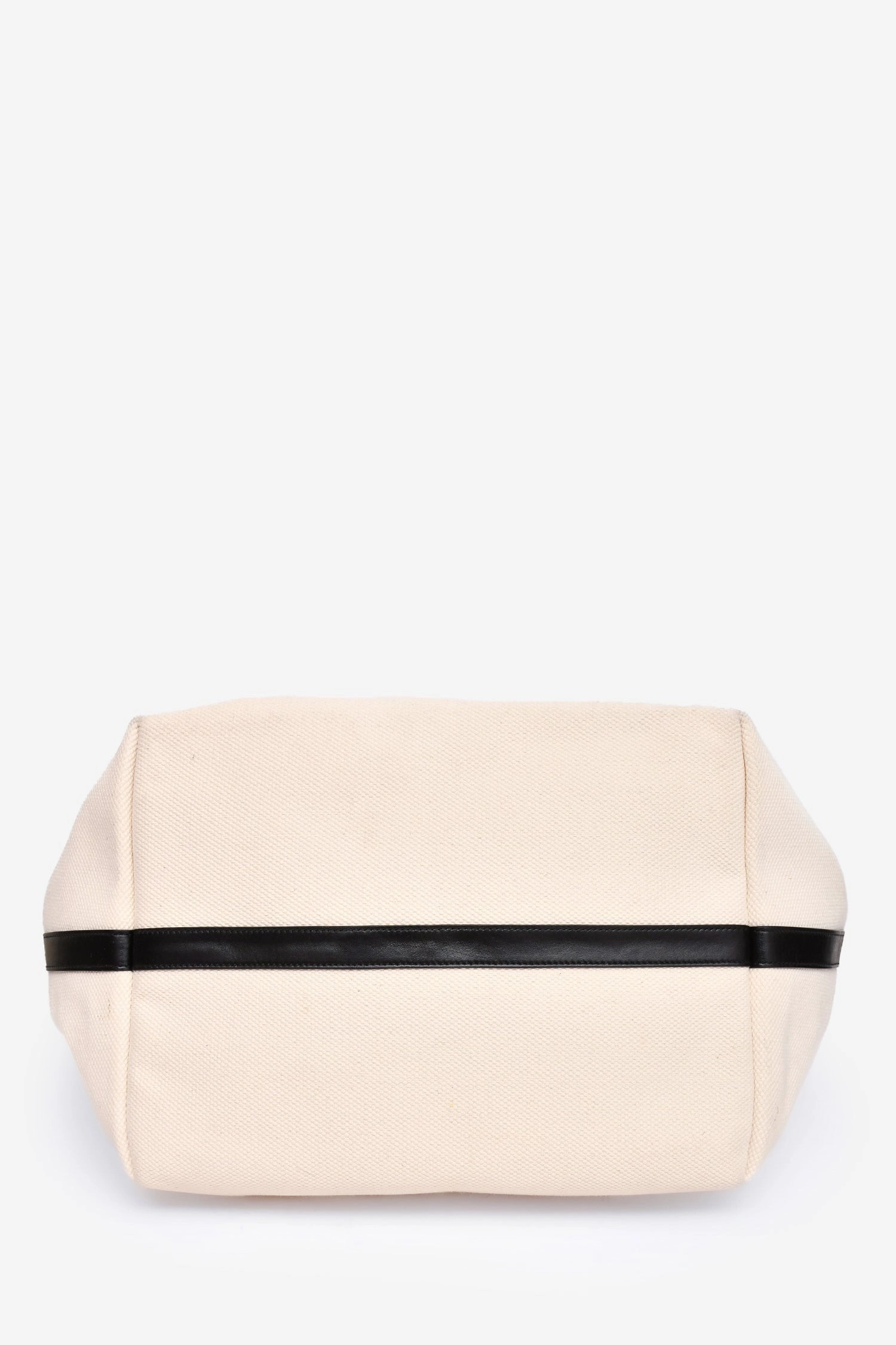 Celine 2020 Cream/Black Canvas/Leather Cabas Maillon Triomphe Tote