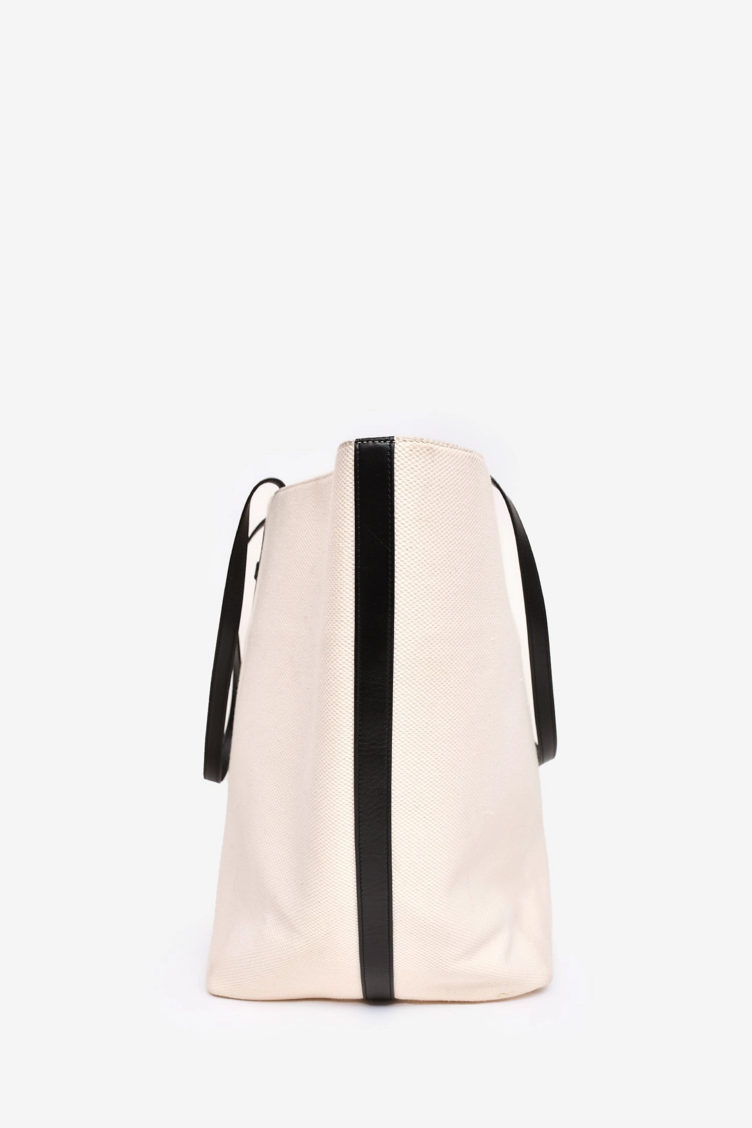 Celine 2020 Cream/Black Canvas/Leather Cabas Maillon Triomphe Tote