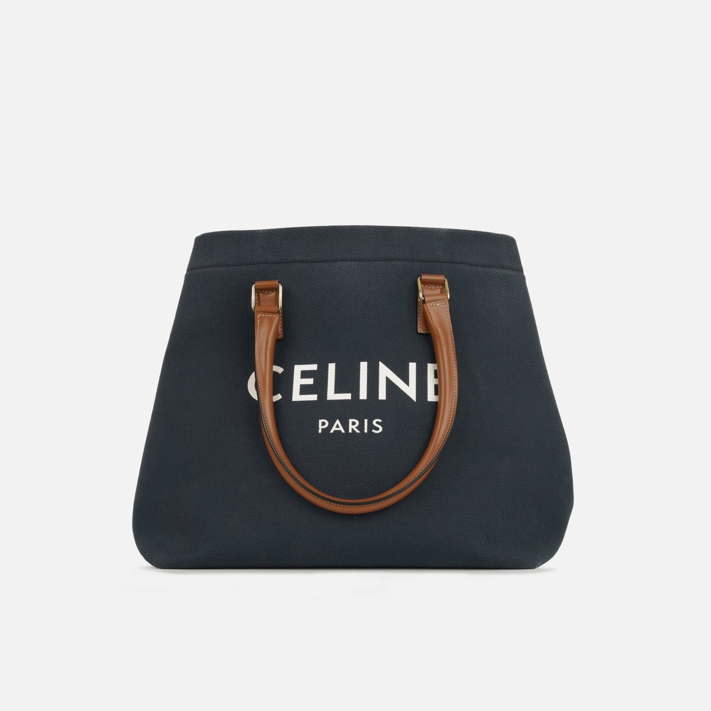 Celine - Cabas tote - Navy Canvas Fabric Exterior CGHW - Pre-Loved