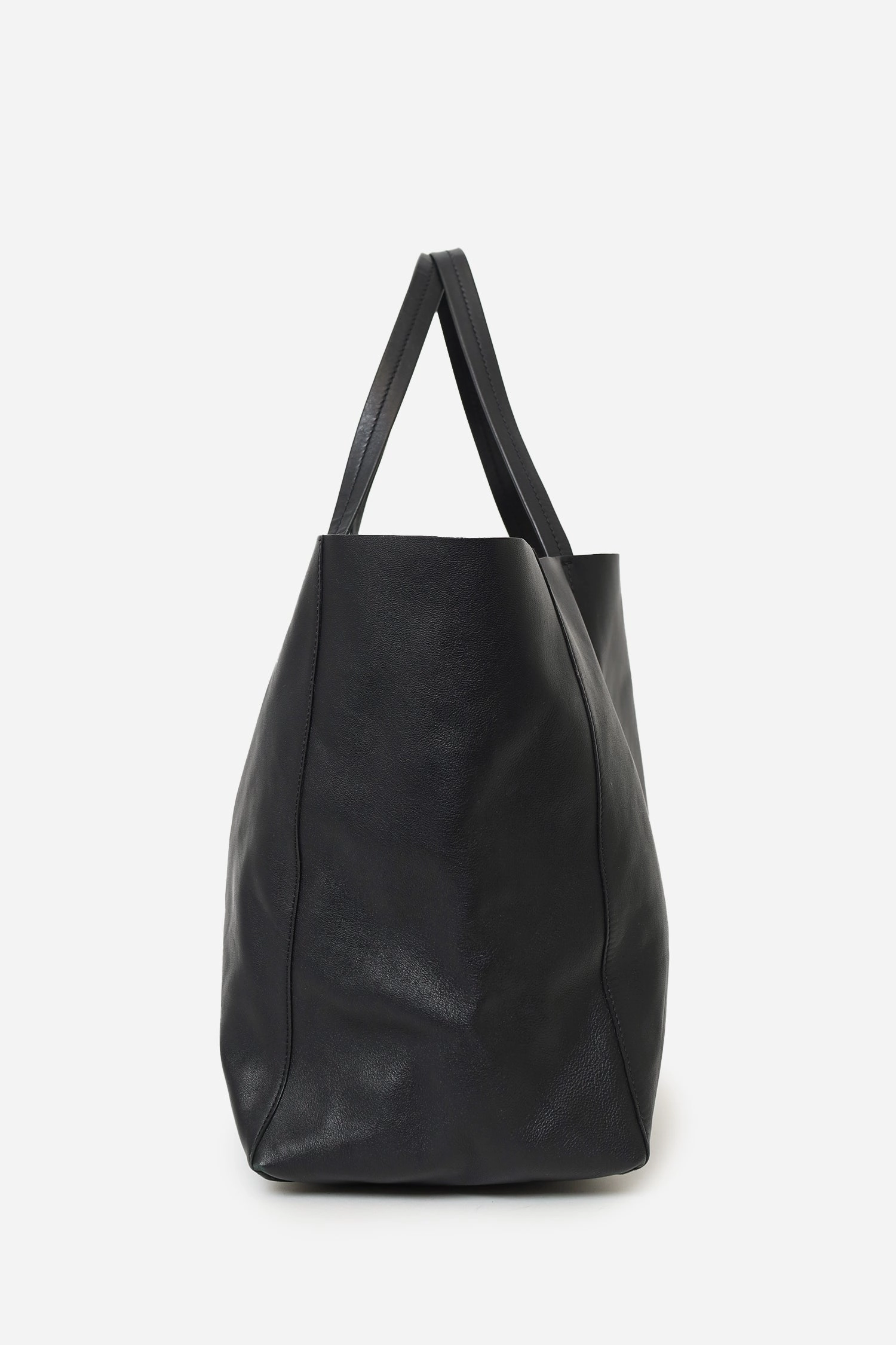 Celine Black Leather Cabas Horizontal Tote