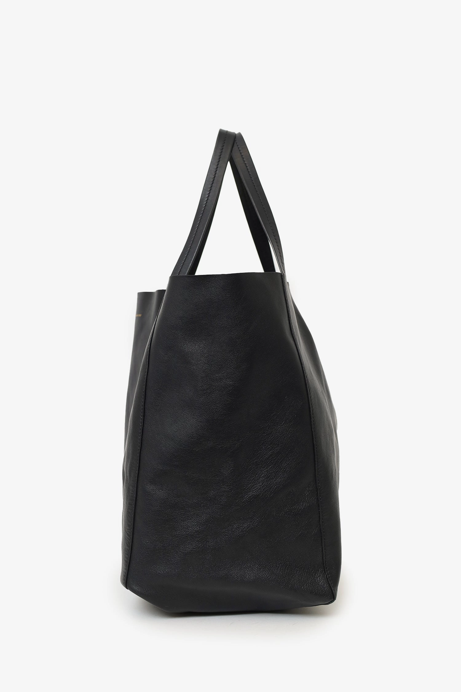 Celine Black Leather Cabas Horizontal Tote